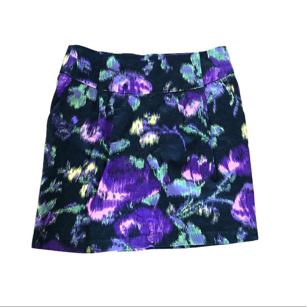 Flower Mini Skirt zipper back colourful Small
